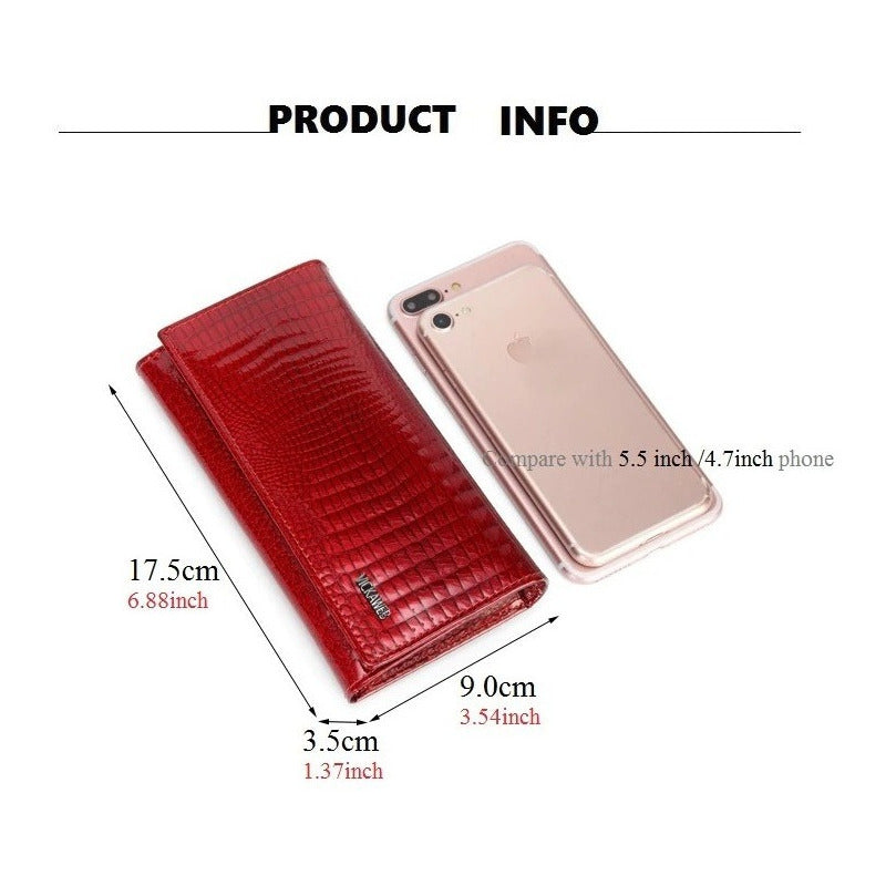 Billetera Larga Mujer Cuero Genuino Vickaweb Mod. Italy