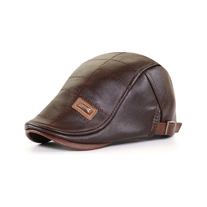 Gorra Boina De Hombre Ajustable De Cuero Pu Jamont Mod. Euro