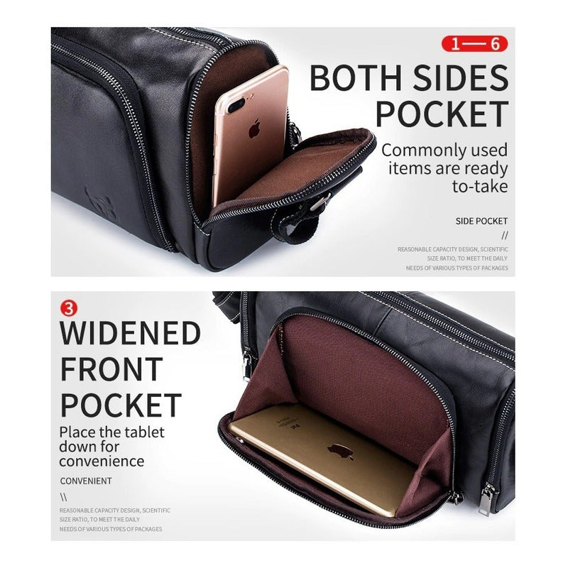 Bolso/bandolera Cuero Genuino Bull Captain Mod. Deportivo