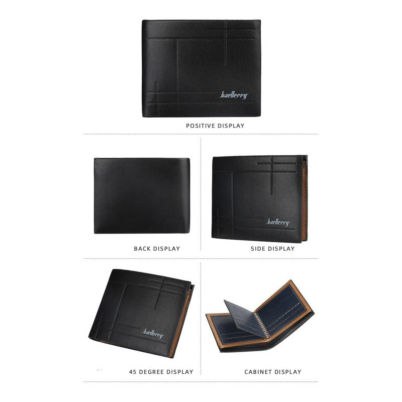 Billetera Hombre De Cuero Pu Baellerry Mod. Line