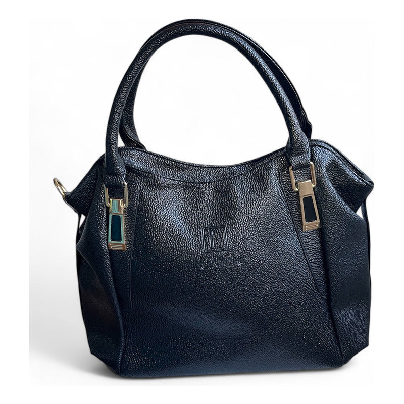 Cartera Luxher Elegante Moda Lujo Eco Cuero Mod. Osaka Color Negro