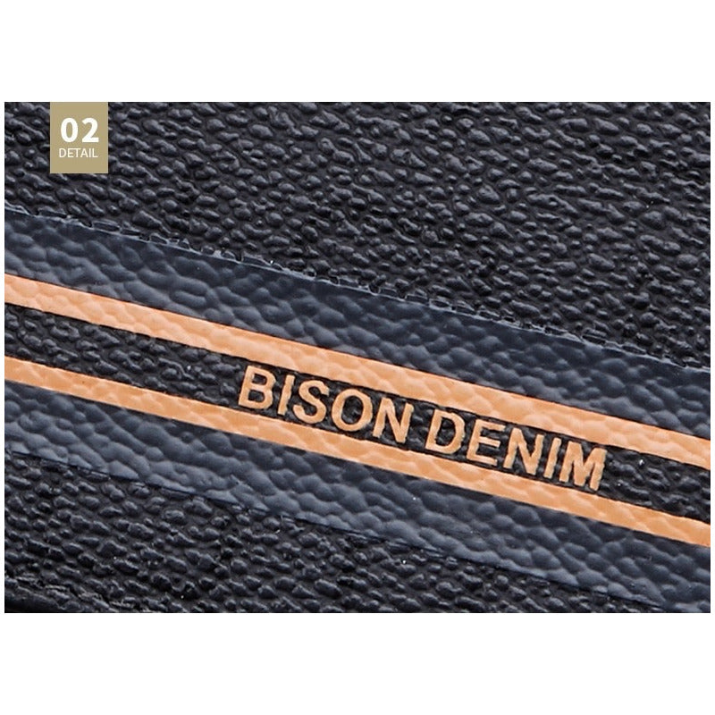 Billetera Cuero Genuino Bison Denim Protec Rfid Mod Limit