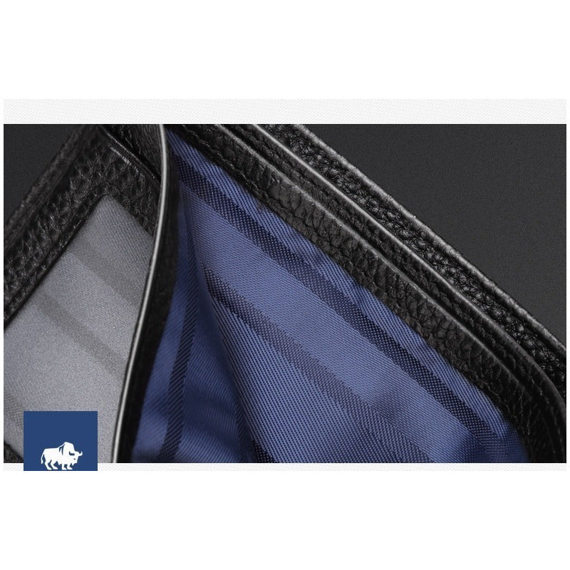 Billetera Cuero Genuino Lujo Bisom Denim