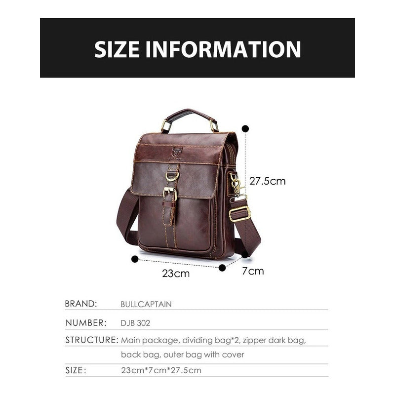 Bolso/bandolera Hombre Cuero Genuino Bull Captain Mod. Land