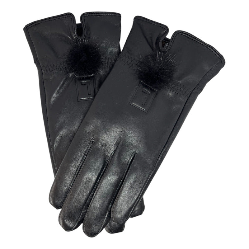 Guantes Invierno Luxher Mujer Cuero Piel De Oveja Mod Opalo