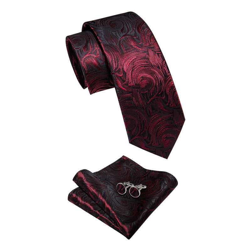 Set Corbata, Pañuelo Y Colleras Seda Lujo Luxher Mod Floral