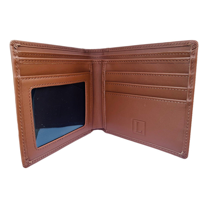 Billetera Cuero Genuino Lujo Protección Rfid Luxher Clásico Color Marrón