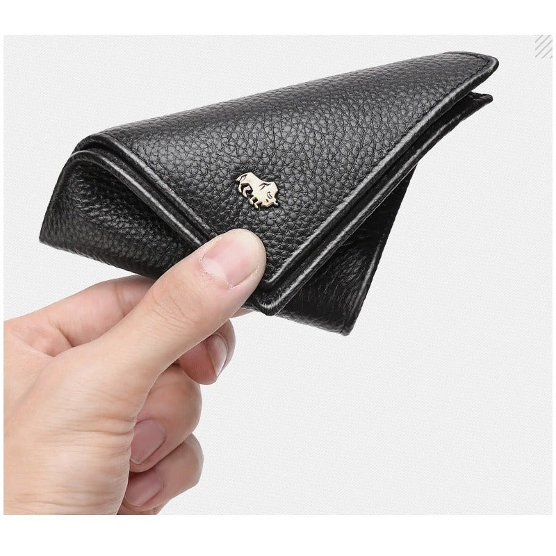 Billetera Cuero Genuino Lujo Bisom Denim