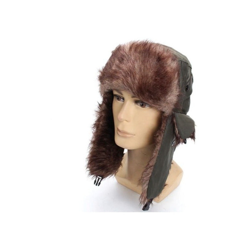 Gorro/gorro Ruso Unisex Cálido De Lona Invierno Mod. Aviador