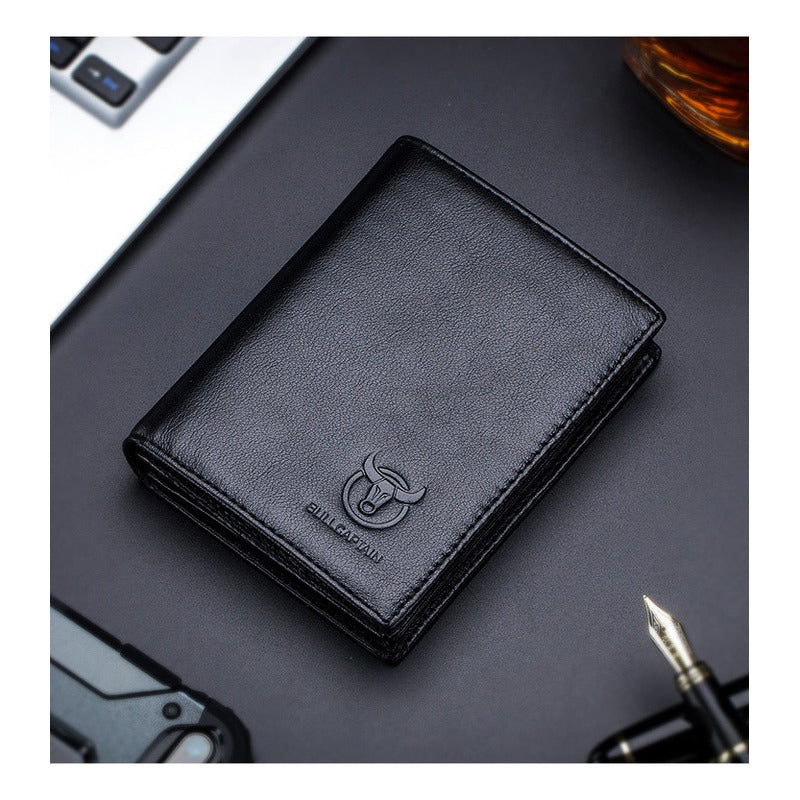 Billetera Cuero Genuino Bull Captain Protec Rfid Mod Spare