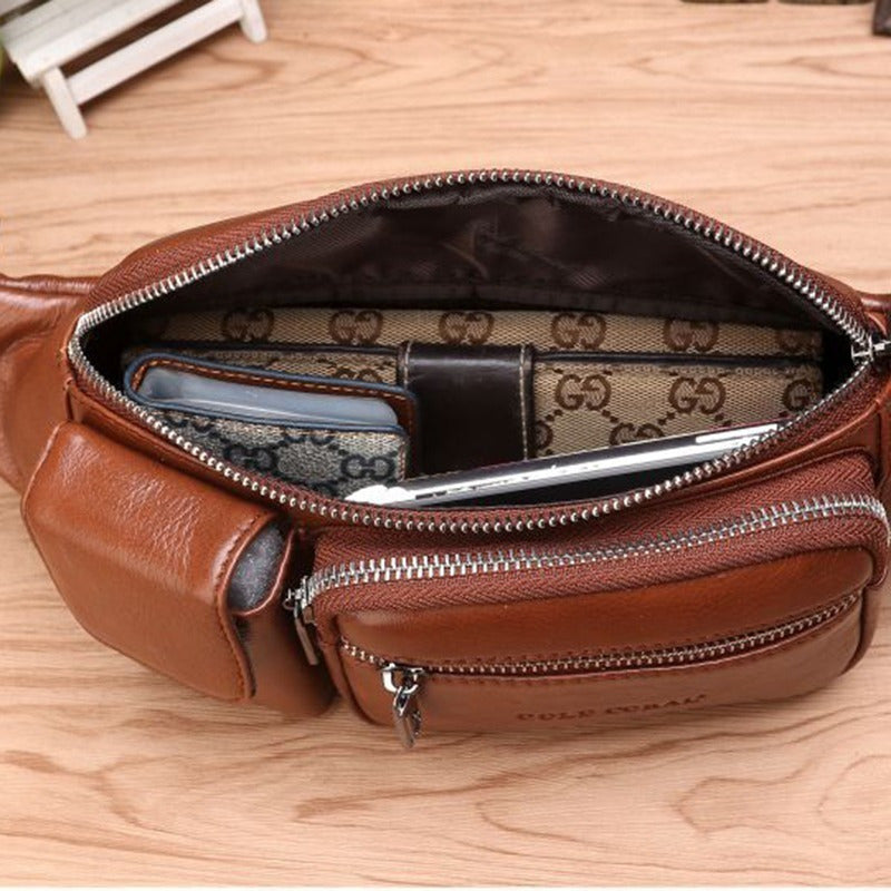 Banano Amplio Cuero Genuino Norbinus Unisex Mod. Double