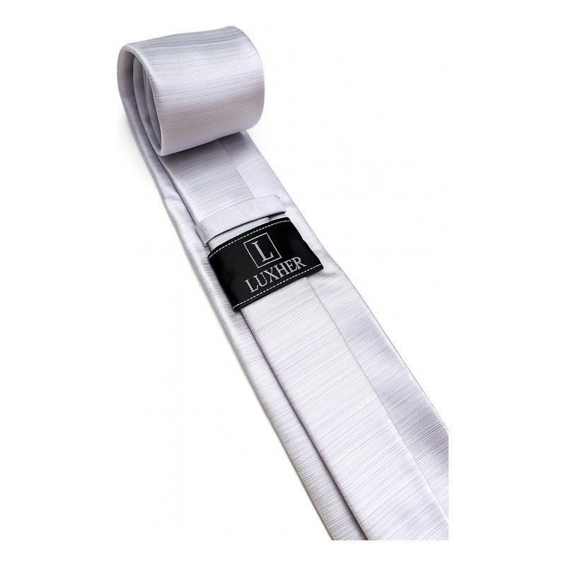 Set Corbata, Pañuelo Y Colleras Seda Lujo Luxher Mod Jasper