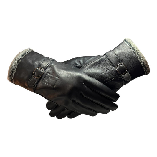 Guantes Invierno Luxher Mujer Cuero Piel De Oveja Mod Ebano