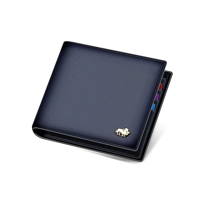 Billetera Cuero Genuino Lujo Bisom Denim