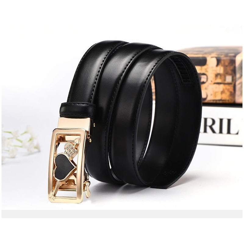 Cinturón Mujer Cuero Genuino Coolerfire Auto Mod. Corazón