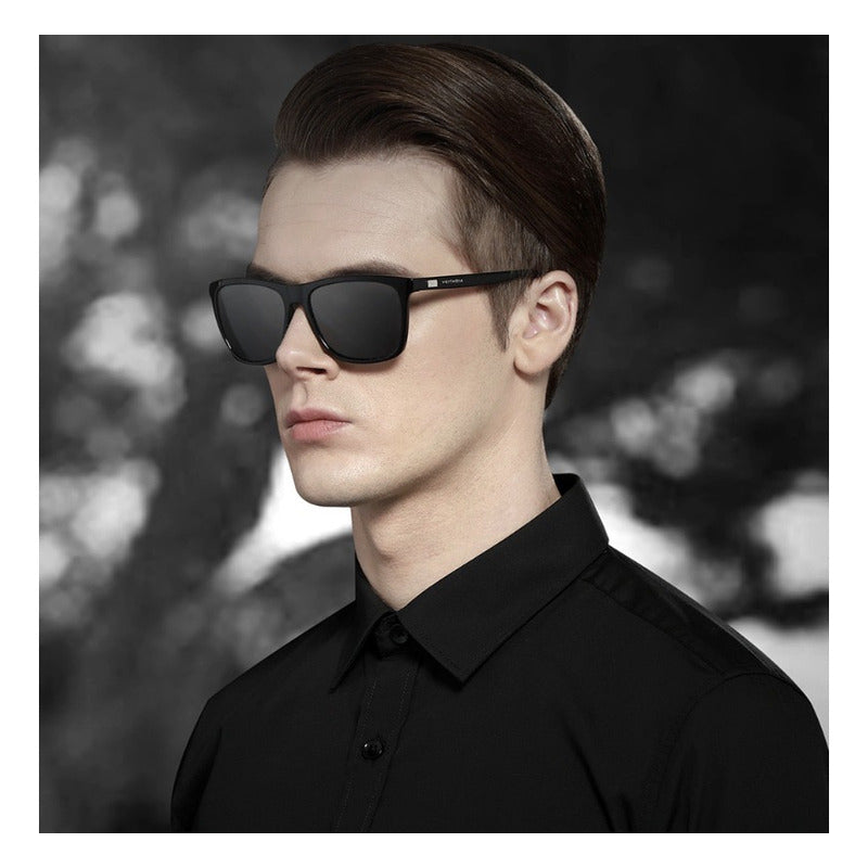 Lentes De Sol Polarizados Veithdia Protec Uv400 Mod Clásico Lente Negro Varilla Negro Armazón Negro