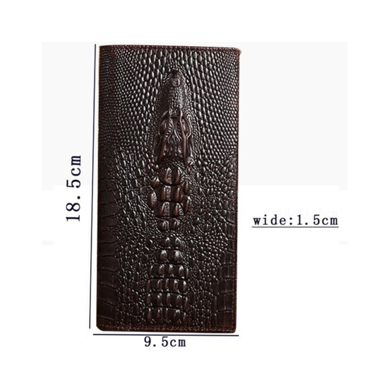 Chequera Delgada Texturizada De Cuero Genuino Mod. Kroc