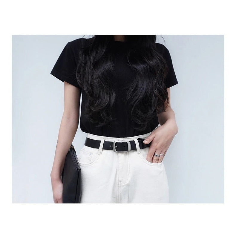 Cinturón Tradicional Mujer Cuero Genuino Lfmb Mod Liso