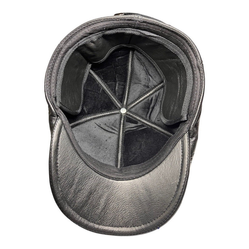 Boina De Cuero Genuino Gorro Lujo Luxher Mod. Paris