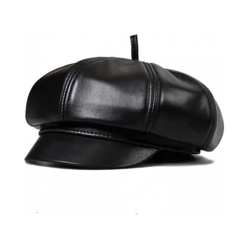 Gorra Boina De Mujer Cuero Genuino Laspezia Mod. Lesci