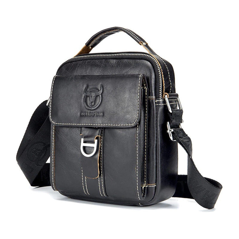 Bolso/bandolera De Hombre Cuero Genuino Bull Captain Color Negro