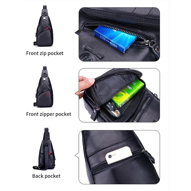 Bolso/bandolera Hombre Cuero Genuino Bull Captain Mod. Cross