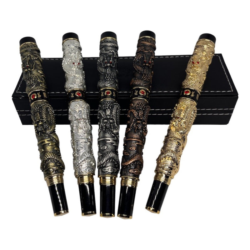 Pluma Estilográfica Texturizada Lujo Jinhao Mod Dragón Rubí