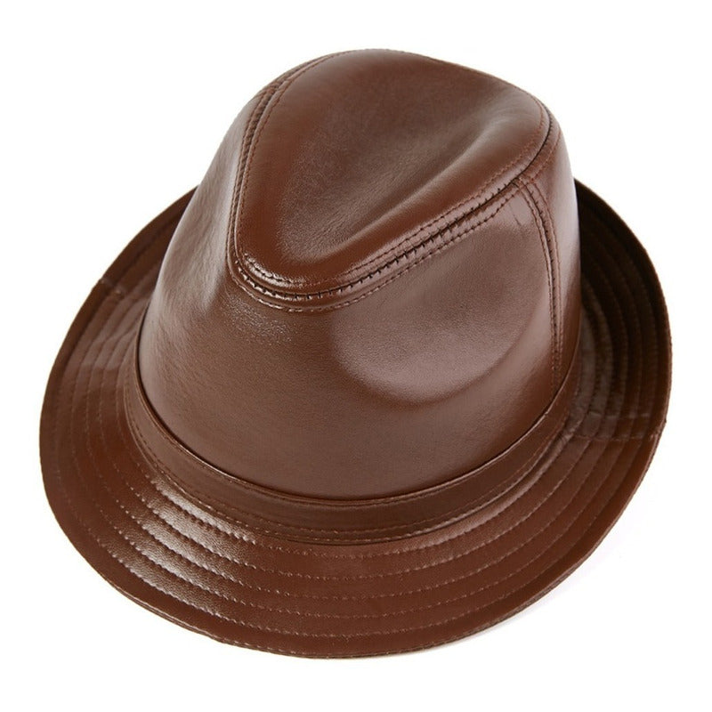 Sombrero Hombre Cuero Genuino De Oveja Laspezia Mod. Jazz