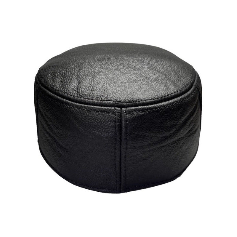 Gorro Unisex Jockey De Cuero Genuino Lujo Luxher Mod. Berlín Color Negro Talla 59-60 Cm