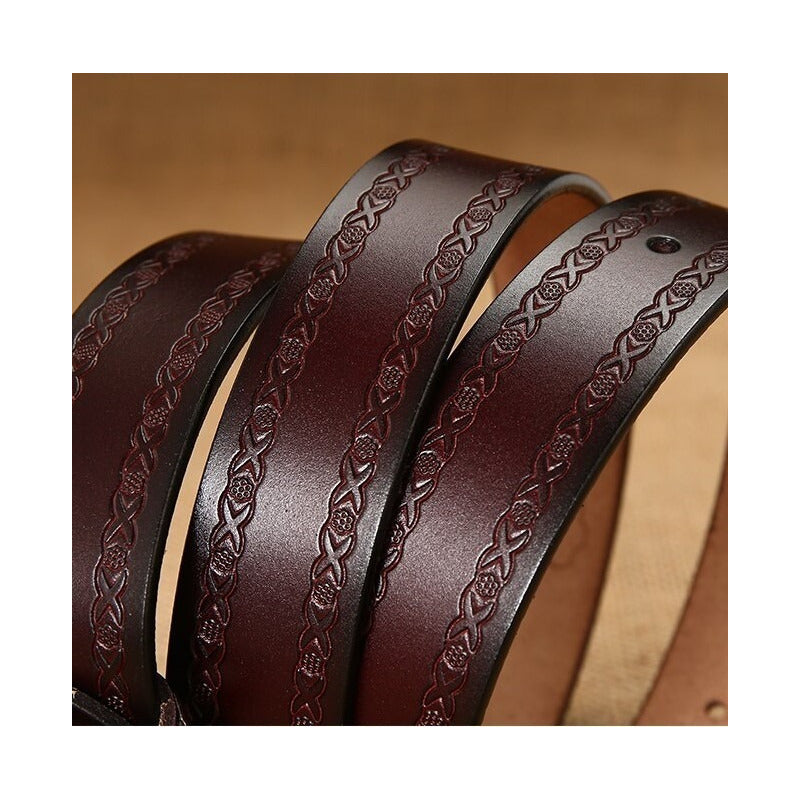 Cinturón Tradicional Mujer Cuero Genuino Lfmb Mod Óvalo