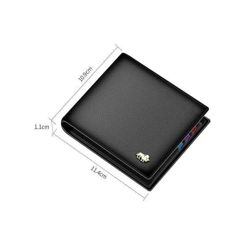 Billetera Cuero Genuino Lujo Bisom Denim