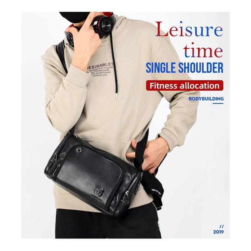 Bolso/bandolera Cuero Genuino Bull Captain Mod. Deportivo