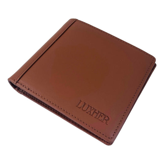 Billetera Cuero Genuino Lujo Protección Rfid Luxher Clásico Color Marrón