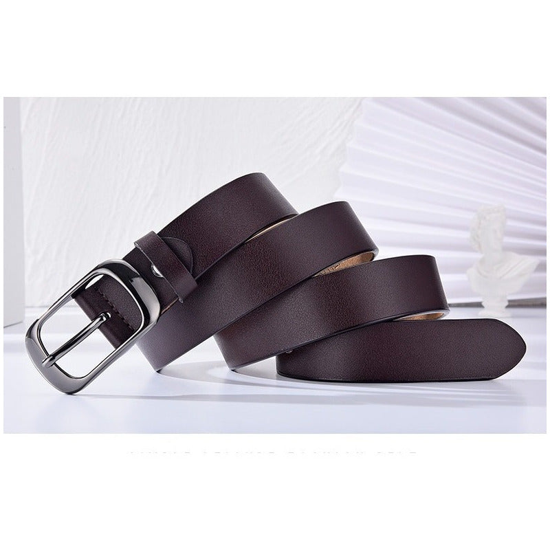 Cinturón Tradicional Mujer Cuero Genuino Lfmb Mod Liso