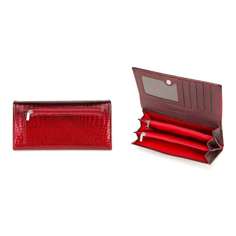 Billetera Larga Mujer Cuero Genuino Vickaweb Mod. Italy