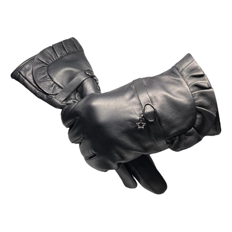 Guantes Invierno De Mujer Cuero Piel De Oveja Mod. Star