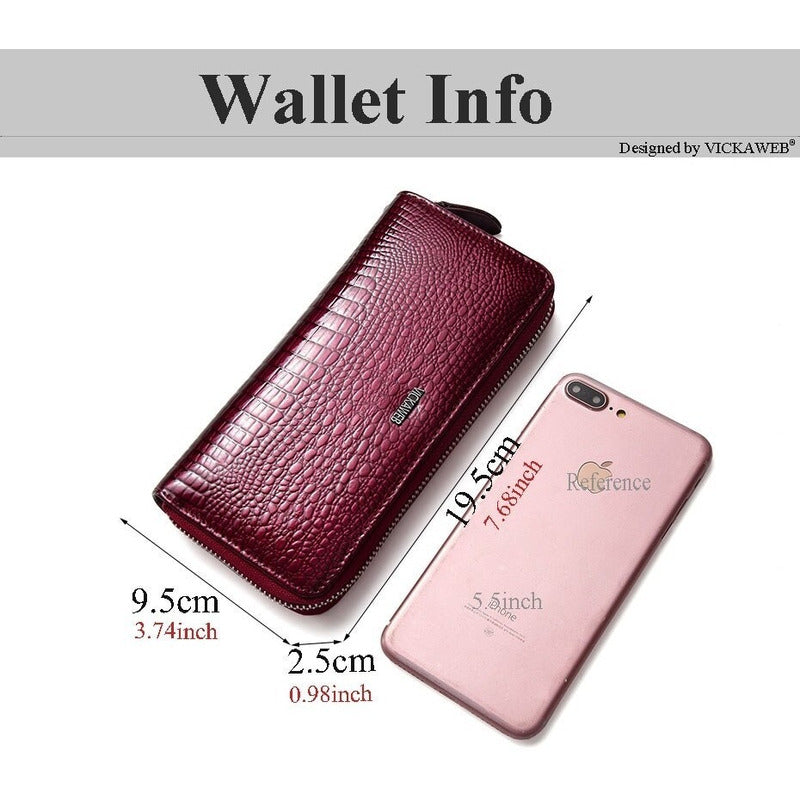 Billetera Larga Mujer Cuero Genuino Vickaweb Mod. Drail