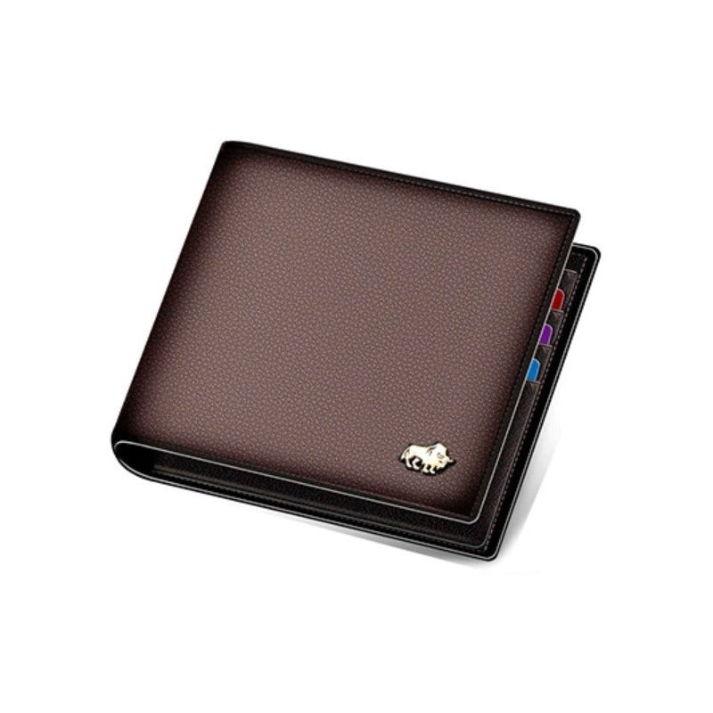 Billetera Cuero Genuino Lujo Bisom Denim