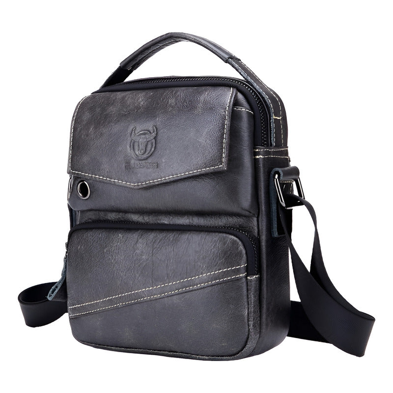 Bolso/bandolera Hombre Cuero Genuino Bull Captain Mod. Doble