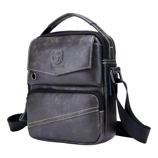 Bolso/bandolera Hombre Cuero Genuino Bull Captain Mod. Doble Color Negro
