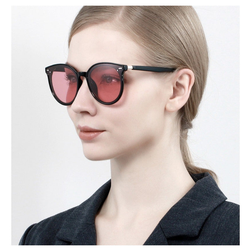 Lentes De Sol Polarizados Veithdia Protec Uv400 Mod Cat Lente Rosa Varilla Negro Armazón Negro