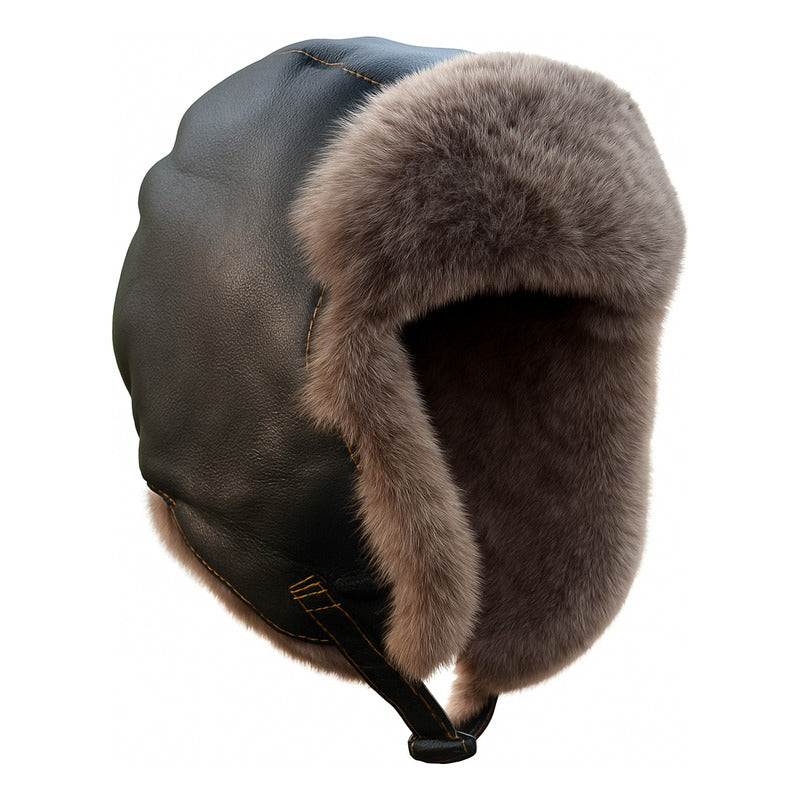 Gorro Ruso Luxher Invierno Eco Cuero Unisex Mod. Boreal