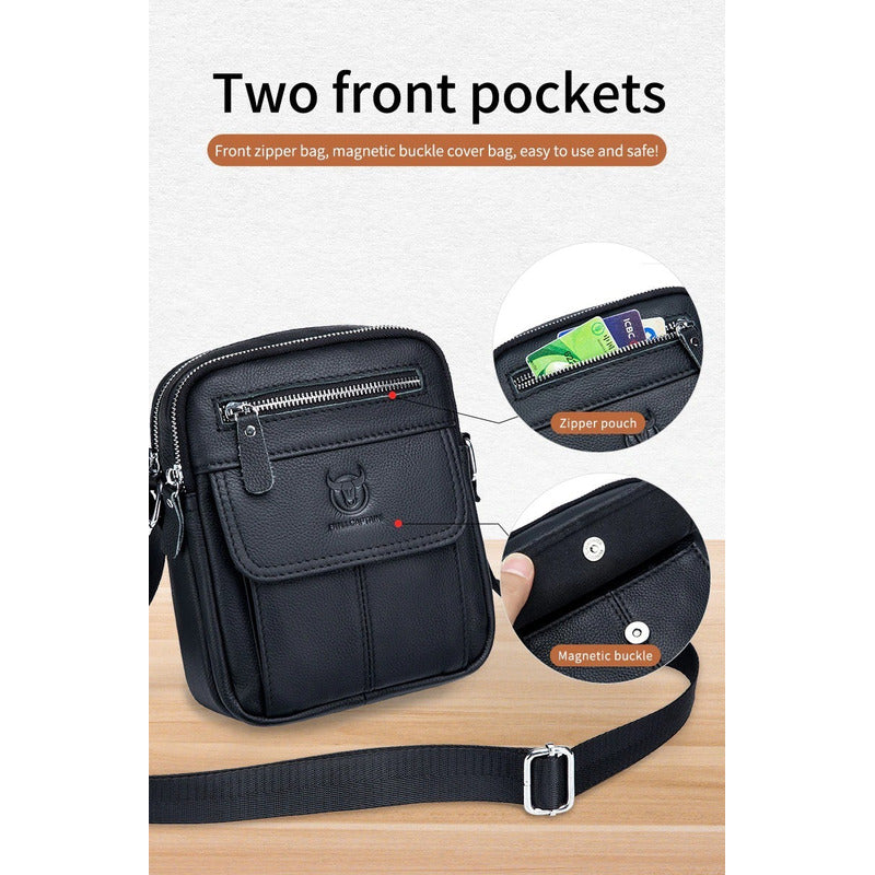 Bolso/bandolera Hombre Cuero Genuino Bull Captain Mod. Deev