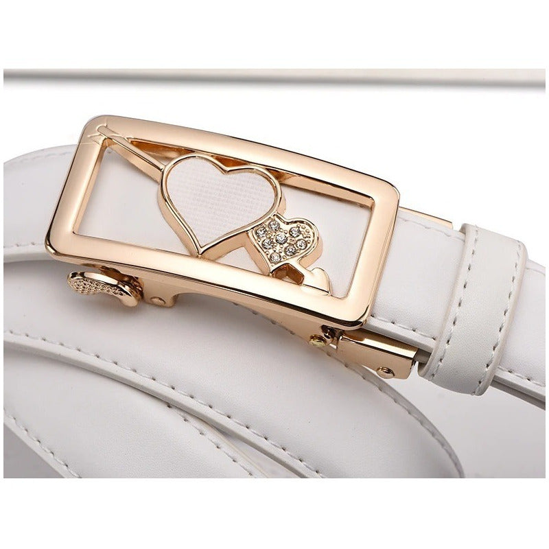 Cinturón Mujer Cuero Genuino Coolerfire Auto Mod. Corazón