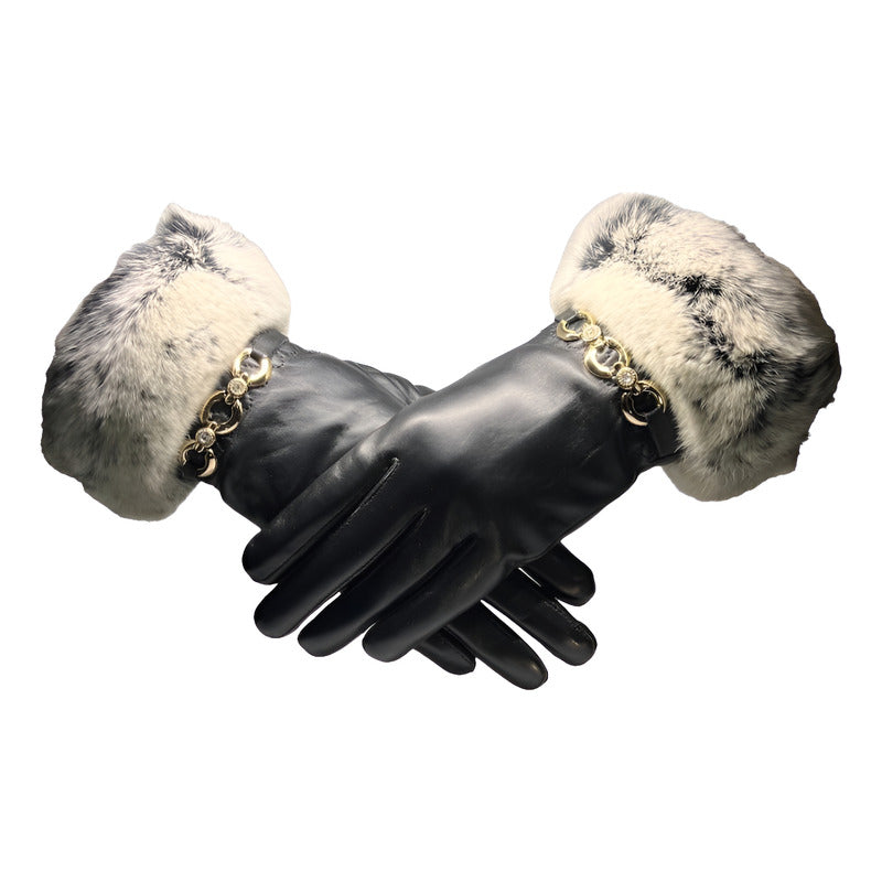 Guantes Invierno De Mujer Cuero Piel De Oveja Mod. Rolly