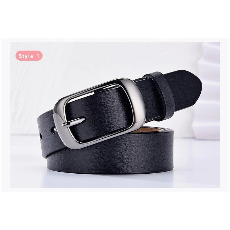 Cinturón Tradicional Mujer Cuero Genuino Lfmb Mod Liso