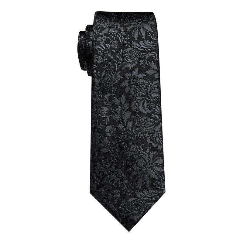 Set Corbata, Pañuelo Y Colleras Seda Lujo Luxher Mod Floral