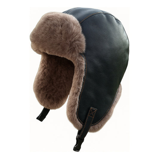 Gorro Ruso Luxher Invierno Eco Cuero Unisex Mod. Boreal Color Negro