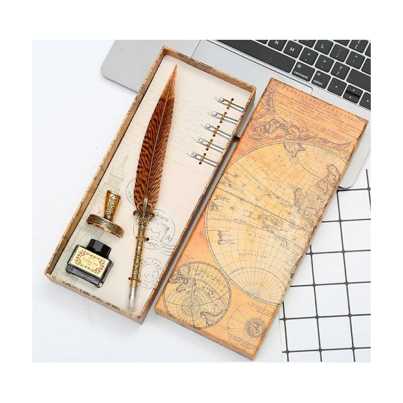 Set Pluma De Inmersión Elegante Diseño Medieval Mod. Luxury