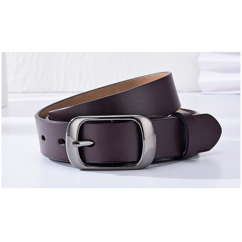 Cinturón Tradicional Mujer Cuero Genuino Lfmb Mod Liso